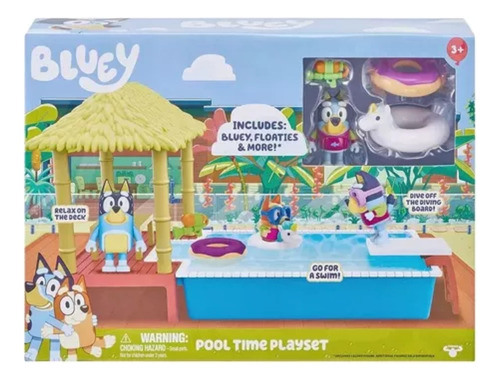 Bluey Pool Time Playset Pileta + Figura Y Accesorios 13065