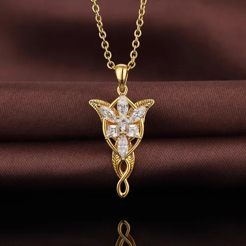 Collar Arwen Evenstar Oro Blanco 18k 45.72 Cm Joyería Mujer