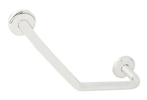 Agarradera Baño Gloa Angular Seguridad Acero 45cm Ø25mm Color Blanco