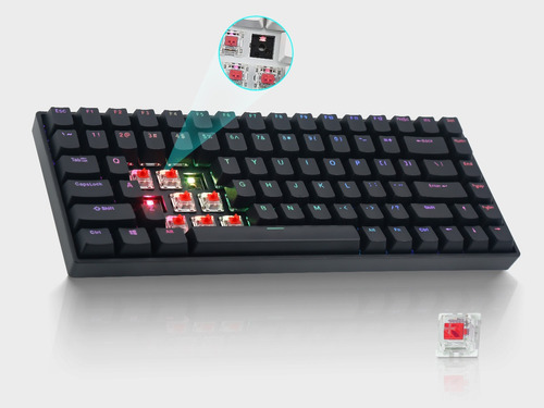 75% Teclado Mecánico Juegos Interruptores Rojoes Ergonómica