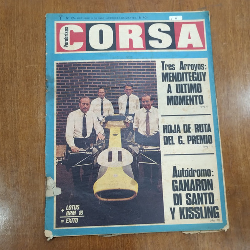 Revista Corsa Parabrisas, Ed. Abril, N°25 Octubre 1966