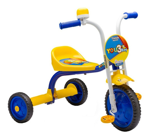 Triciclo Motoca Para Menino Boy Nathor Amarelo Azul