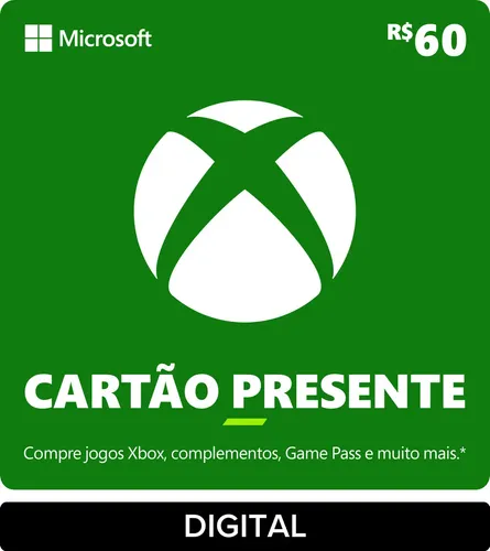 Xbox Cartão Presente R$ 60 Gift Card Digital