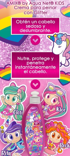 Crema para Peinar Aqua Net Kids con Glitter Amix 100ml