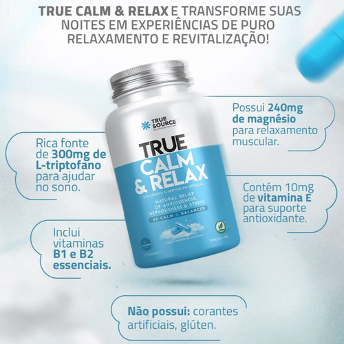True Calm & Relax Natural Relief - True Source 90 Cáps