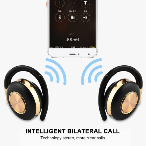 Audífono Binaural Estéreo Bluetooth 5.0 Con Gancho P/oreja