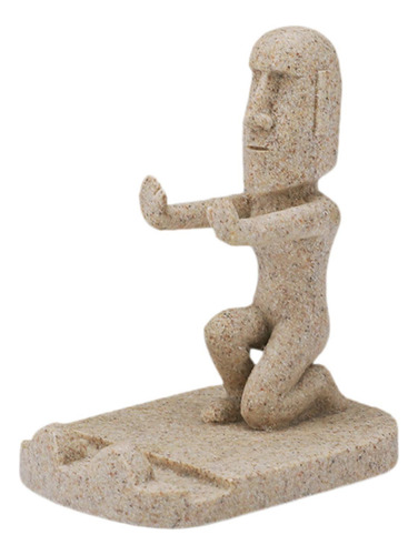 Estátua De Cabeça De Ilha De Páscoa, Retrato, Agachamento