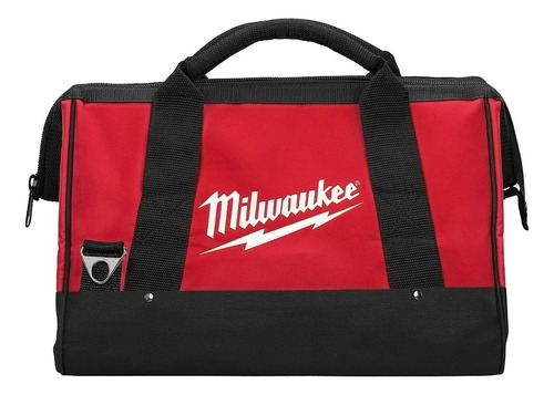 Bolso Milwaukee Porta Herramientas Heavy Duty Resist Al Agua Color Negro Y Rojo