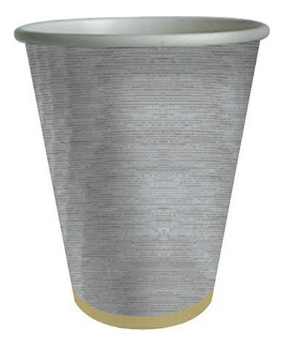 Vasos De Papel Caspari Silver Moire De 9 Oz - 8 Unidades