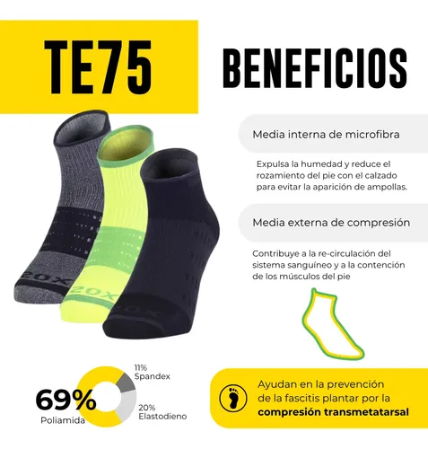 Medias Sox Doble Capa Cortas Compresion Running Ciclismo