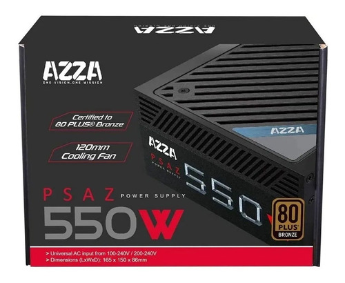 Fuente Pc Gamer Azza 550w 80 Plus Bronze Atx