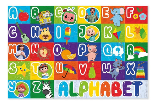 Imagen 2 de 2 de Cocomelon Puzzle Abecedario De Piso By Ks
