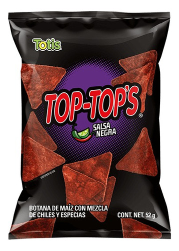 Top-tops Totopos Totis Salsa Negra 10 Pz 52 G C/u