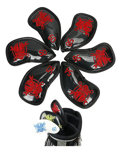 Funda Impermeable Para La Cabeza De Golf Con Diseño Rojo