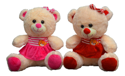 Peluche Oso Con Vestido  35 X 25cm