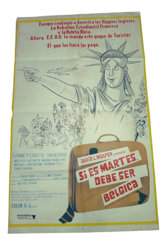 Si Es Martes Debe Ser Bélgica!!afiche Gigante De Cine!! (Usado)