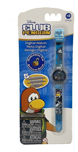 Reloj Digital Club Penguin 5 Finciones Art Cprj6 Loonytoys