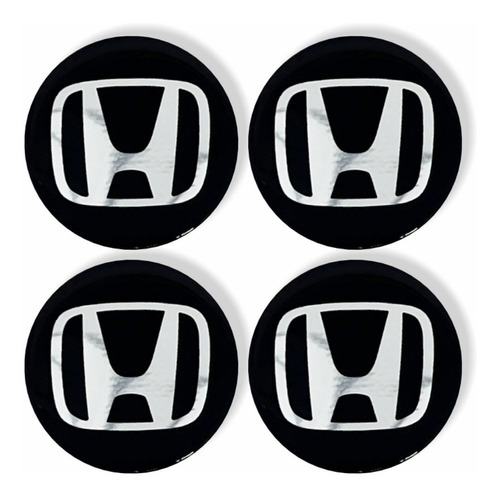 Emblema Adesivo Calota Honda Resinado Preto 48mm