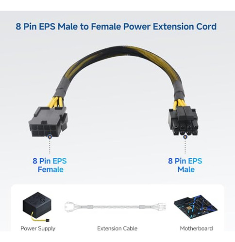 Pacote Cable Matters Com 2: Extensão Eps De 10 Polegadas De