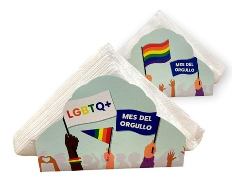 Servilletero Cartón Lgbtq+ 15 Servilletas X 2 U.