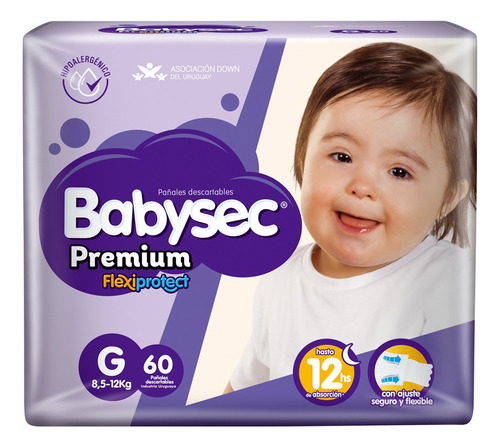 Pañales Babysec Premium Flexiprotect Talle G 60 Unid.