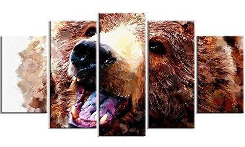 Designart Feliz Brown Bear Animal Metal Wall Art Mt2338 60x3