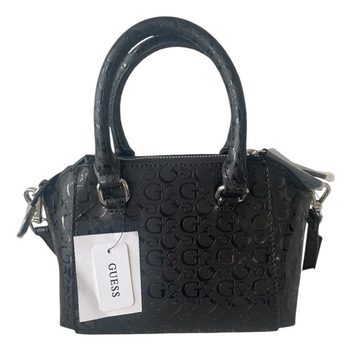Bolsa Marca Guess Chica Color Negra Para Dama Negro Lisa Níquel Negro