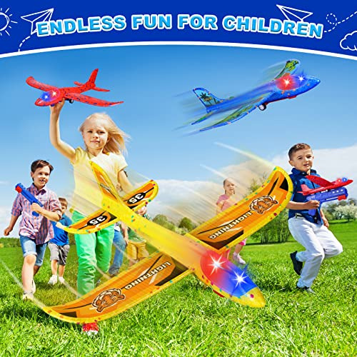 3 Pack Airplane Launcher Toys - Led Foam Airplane Glide...