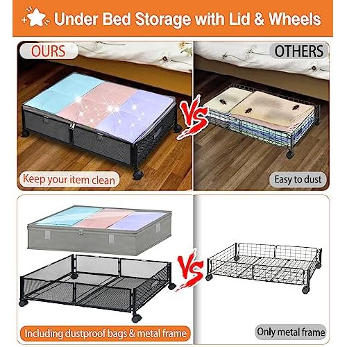 Contenedores De Almacenamiento Debajo De Cama Ruedas, C...