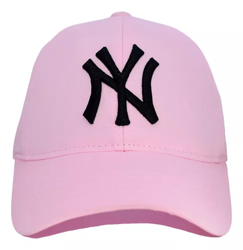 Gorra Ny New York Yankees Logo 3d Rosa Claro