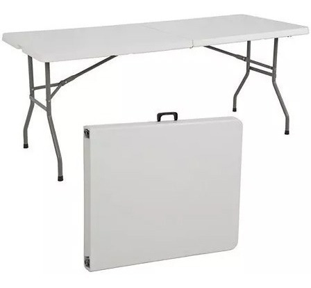 Mesa Para Jardin Pvc Y Hierro Plegable Reforzada 180 X 74