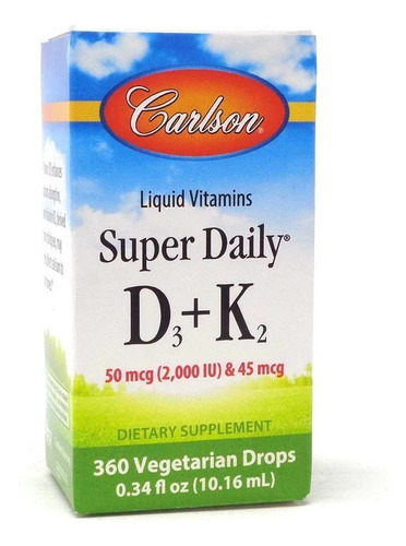 Carlson Labs Super Daily Vitaminas D3 + K2 10.16 Ml Sabor N/a