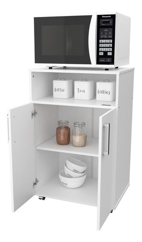 Imagen 1 de 6 de Mueble Organizador Porta Microondas Horno Con Ruedas Cocina