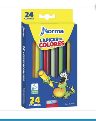 Paquete De 2 Cajas De Colores Norma Con Sacapuntas C/caja