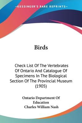 Libro Birds : Check List Of The Vertebrates Of Ontario An...