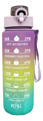 Botella De Hidratación Motivacional Diseño Arcoiris 1 L