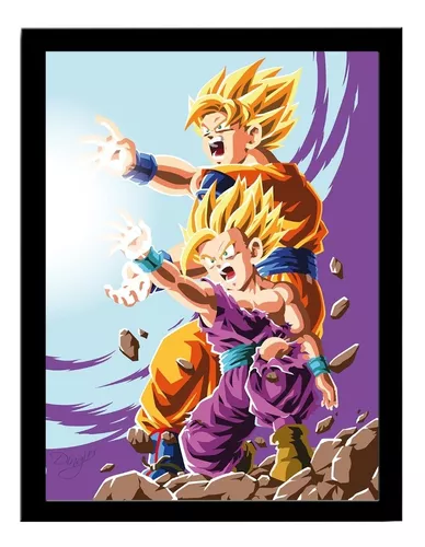 Quadro decorativo Goku e Gohan Dragon Ball Z