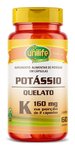 Potássio K Unilife Vitamins (60 Vcaps) 560mg Vegano