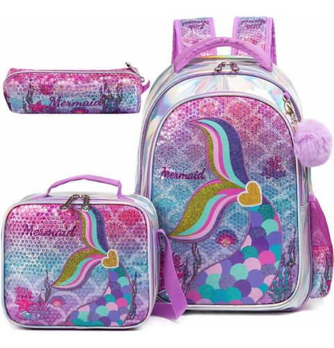 Kit Mochila Escolar Para Girls 3 En1 Fashion Extrema Calidad