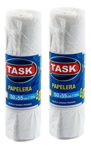 200 Bolsas Task Para Basura Caneca Pequeña 50 X 55 Cm Blanco