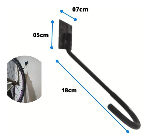Imagem 2 de 6 de Suporte De Bike Vertical Gancho Pendurar Bicicleta Parede