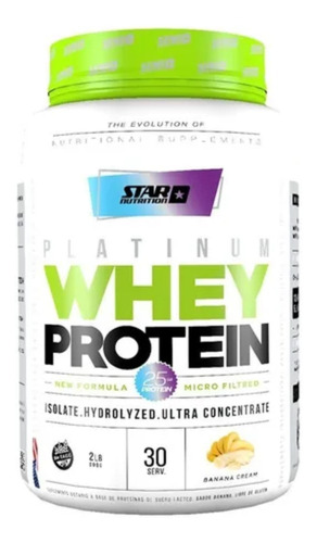 Imagen 1 de 1 de Suplemento en polvo Star Nutrition Platinum Whey Protein proteína sabor banana cream en pote de 907g
