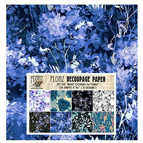 Paquete De Papel De Decoupage (24 Hojas 6 X6 ) Flores N...