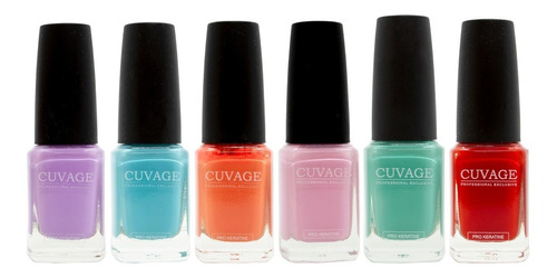 Cuvage Kit X6 Esmaltes Tradicionales Uñas Manicuria Vegano