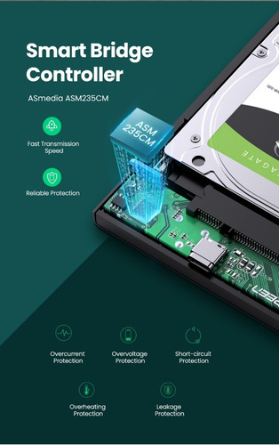 Case para HDD/SSD Ugreen 50743.0 de 2.5"