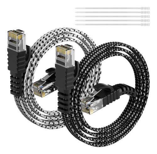 Cable Ethernet Plano Elecan Cat 6, Paquete De 4, Parche DeLG