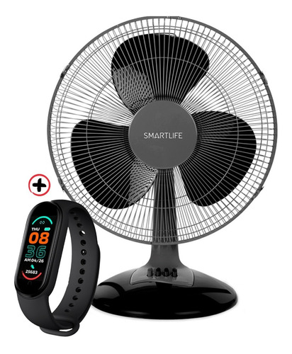 Ventilador De Mesa Smartlife 3 Vel Sl-tf40b + Smartwatch