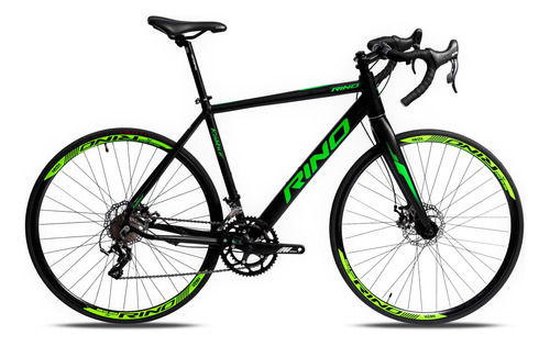 Bicicleta Aro 700 Rino Kalibur Speed Aluminio 2x9v Disco Cor Preto/verde Tamanho Do Quadro 50 Cm