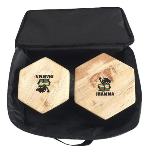 Bongô Hexagonal + Bag De Transporte Jhamma Percussões Black