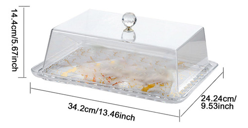 Bandeja Para Tartas Con Forma De Cúpula Oro Rectangular S